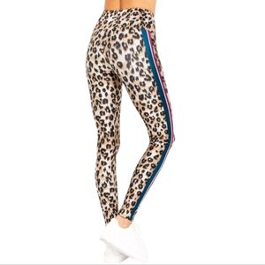 Goldsheep Leopatd Lounge Leggings Size XS Side Stripe Detail Stretch Active